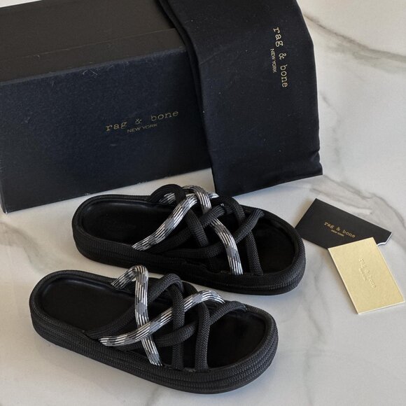 Rag & Bone Kris Rope Sandals Black (Size 38 / US 8) - Picture 12 of 13